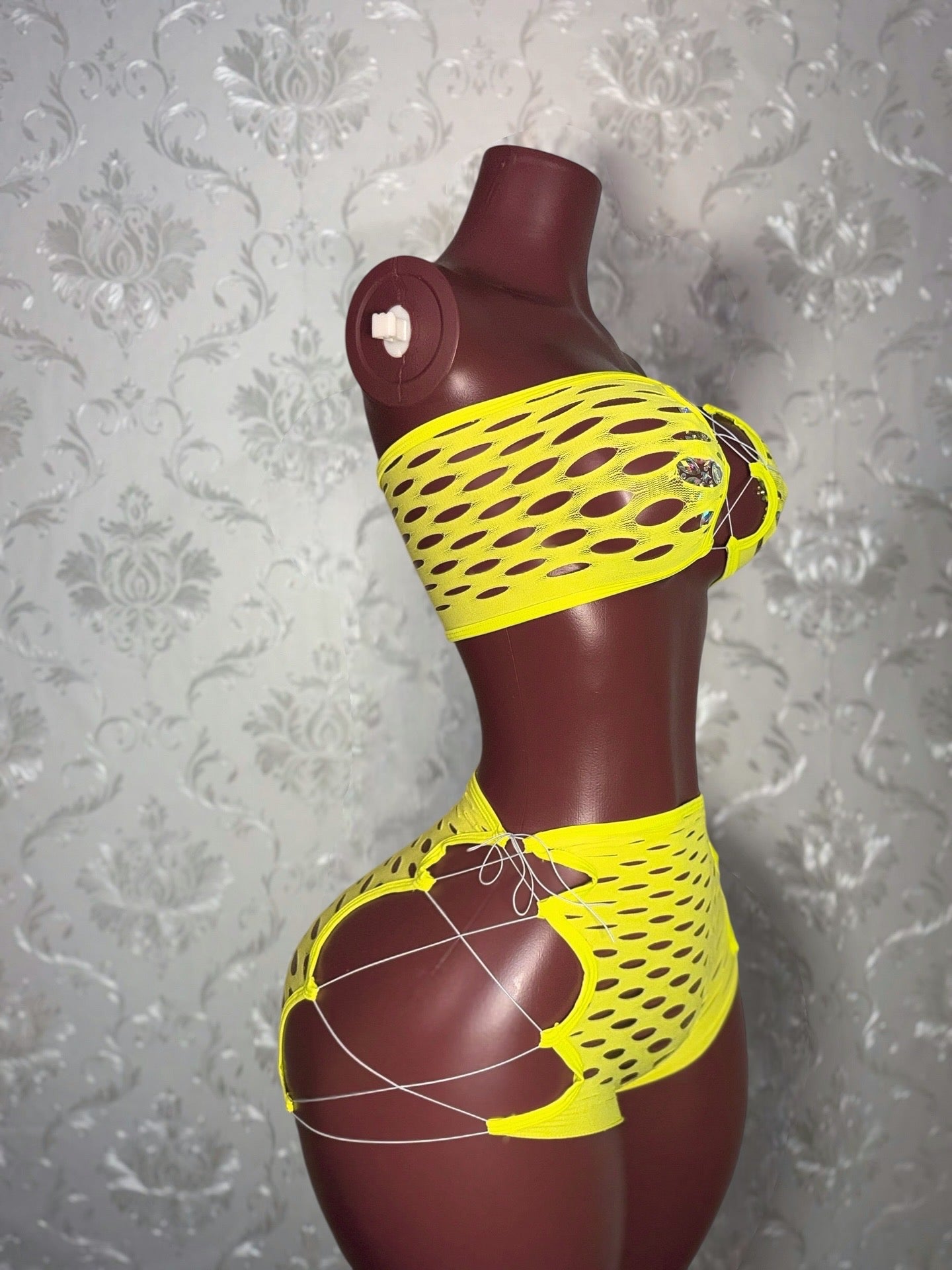 Pretty Doll — 2 Piece Fishnet Shorts Set Fits XS-L