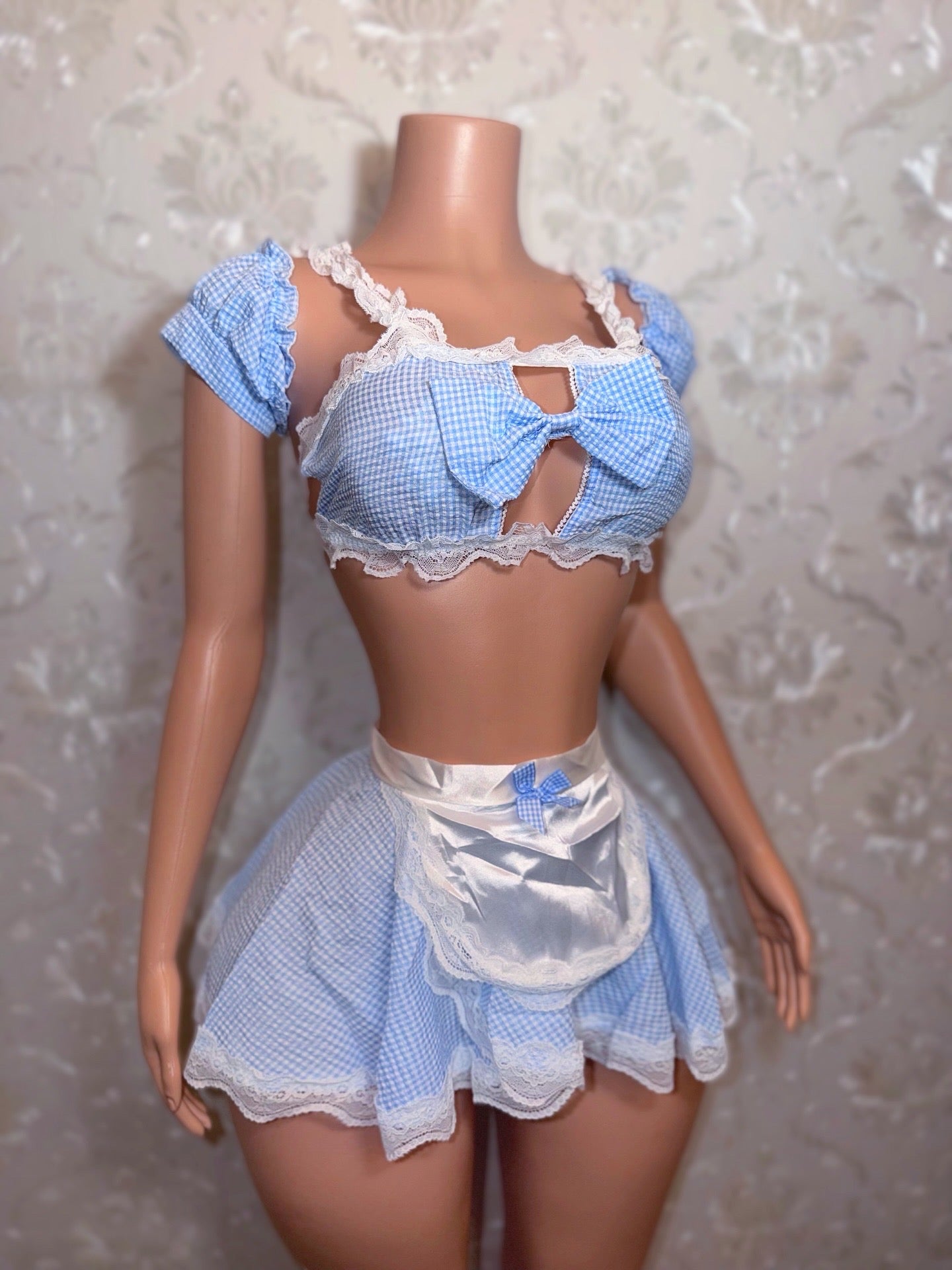 Sexy Dorothy 5 Piece Skirt Set Includes Headband & Garter Optional Thong