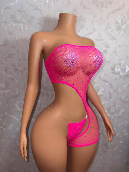 Boss Chick Mesh Romper Set Fits XS-L