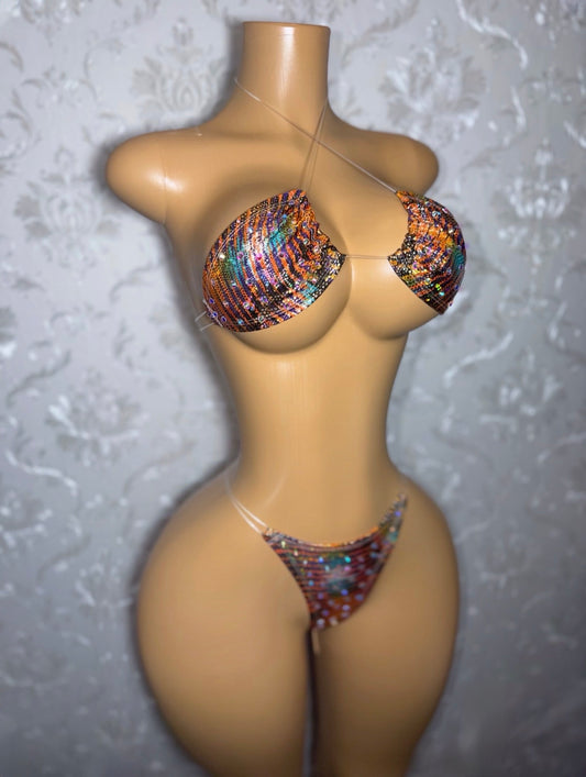 Indya Traditional Triangle Bikini with Rhinestones