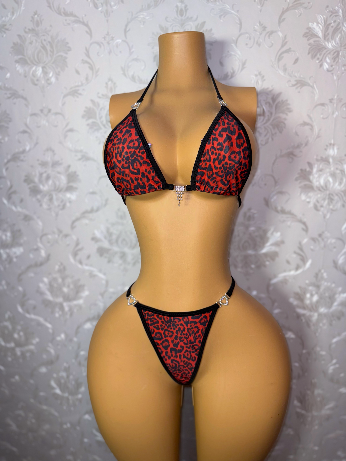 Safari Baby Leopard Bikini with Heart Charms