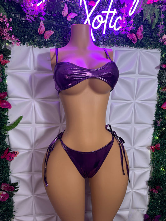 Mariah Lynn Glossy Metallic Bikini