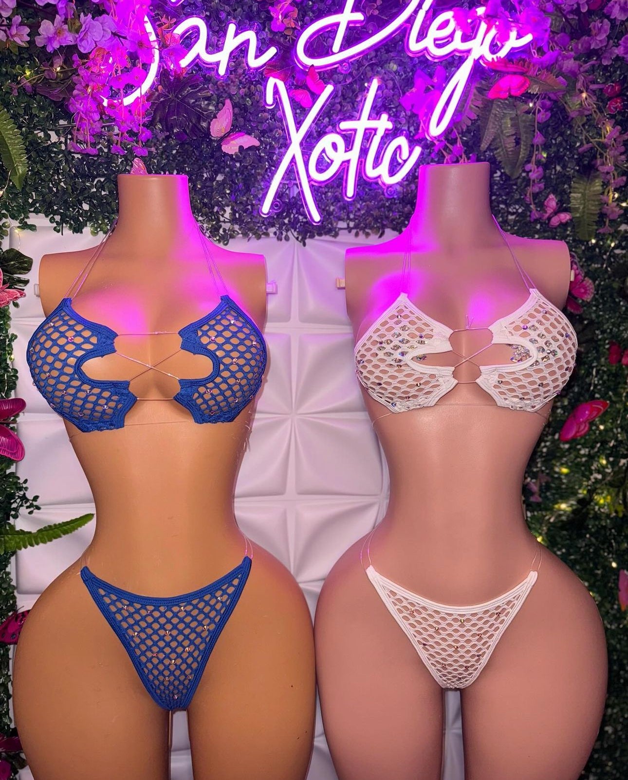 Ravyn Fishnet Clear Cord 2 Piece Bikini
