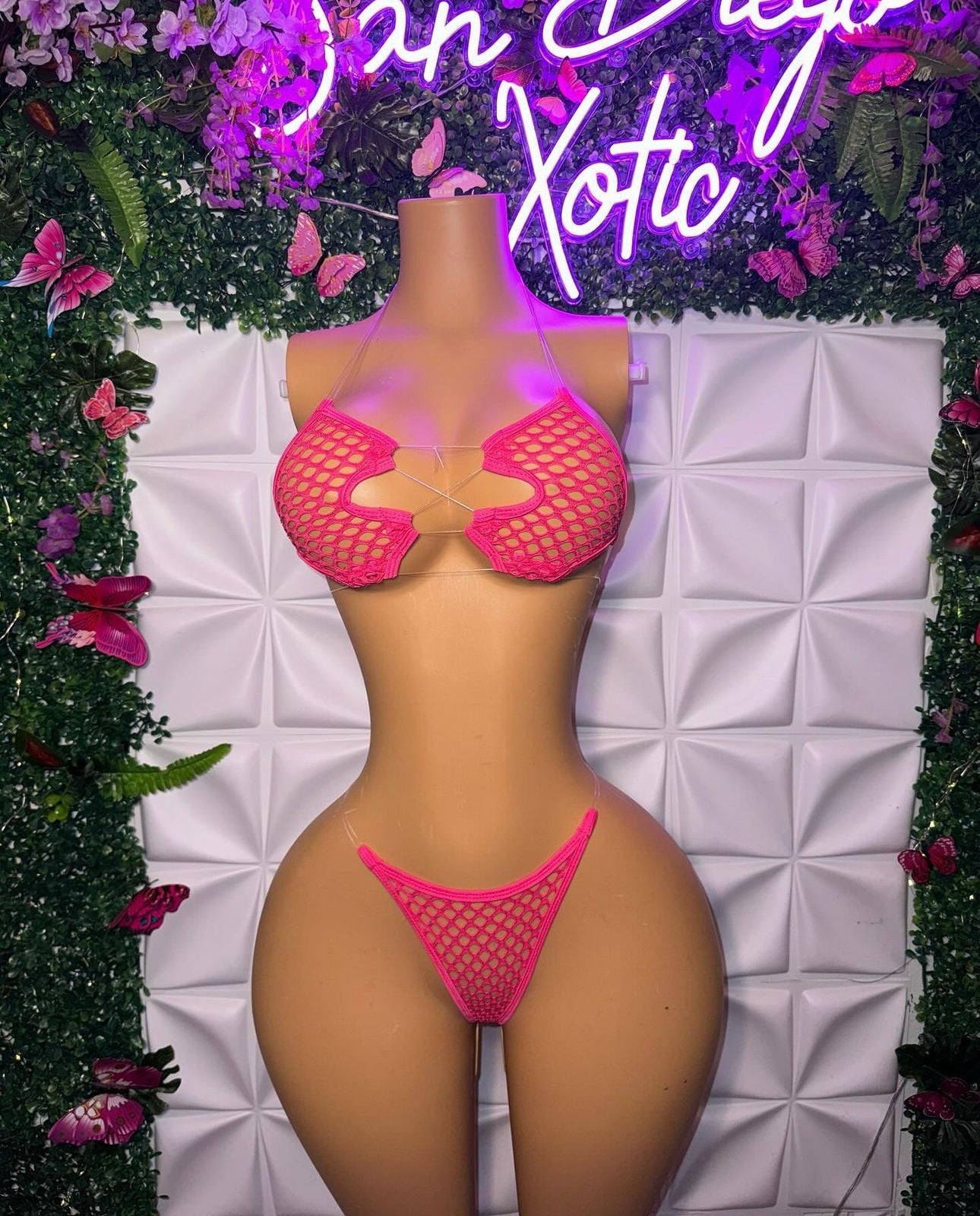 Ravyn Fishnet Clear Cord 2 Piece Bikini