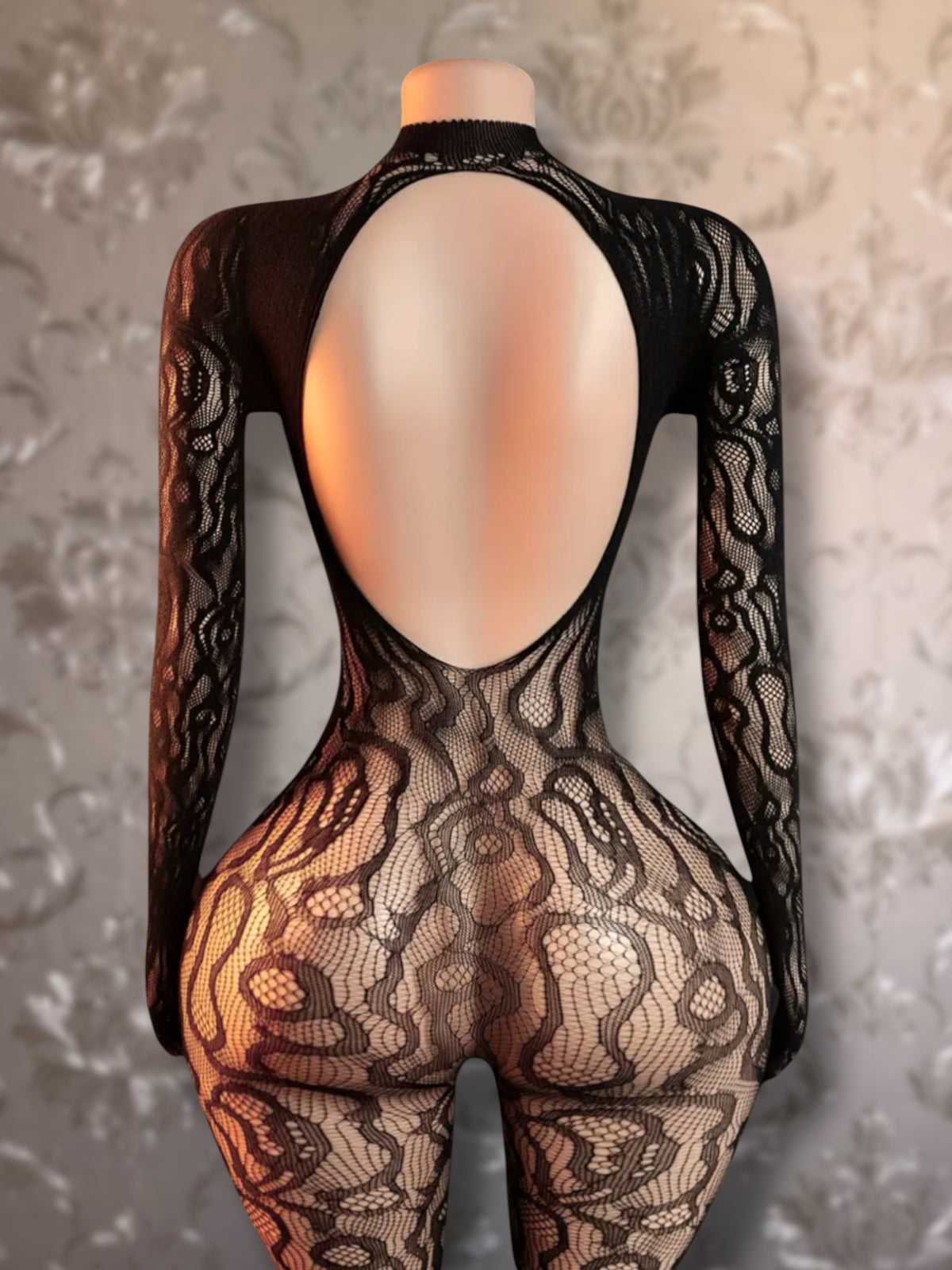 Queen of the Amazon Fishnet Jumpsuit Fits XS-L