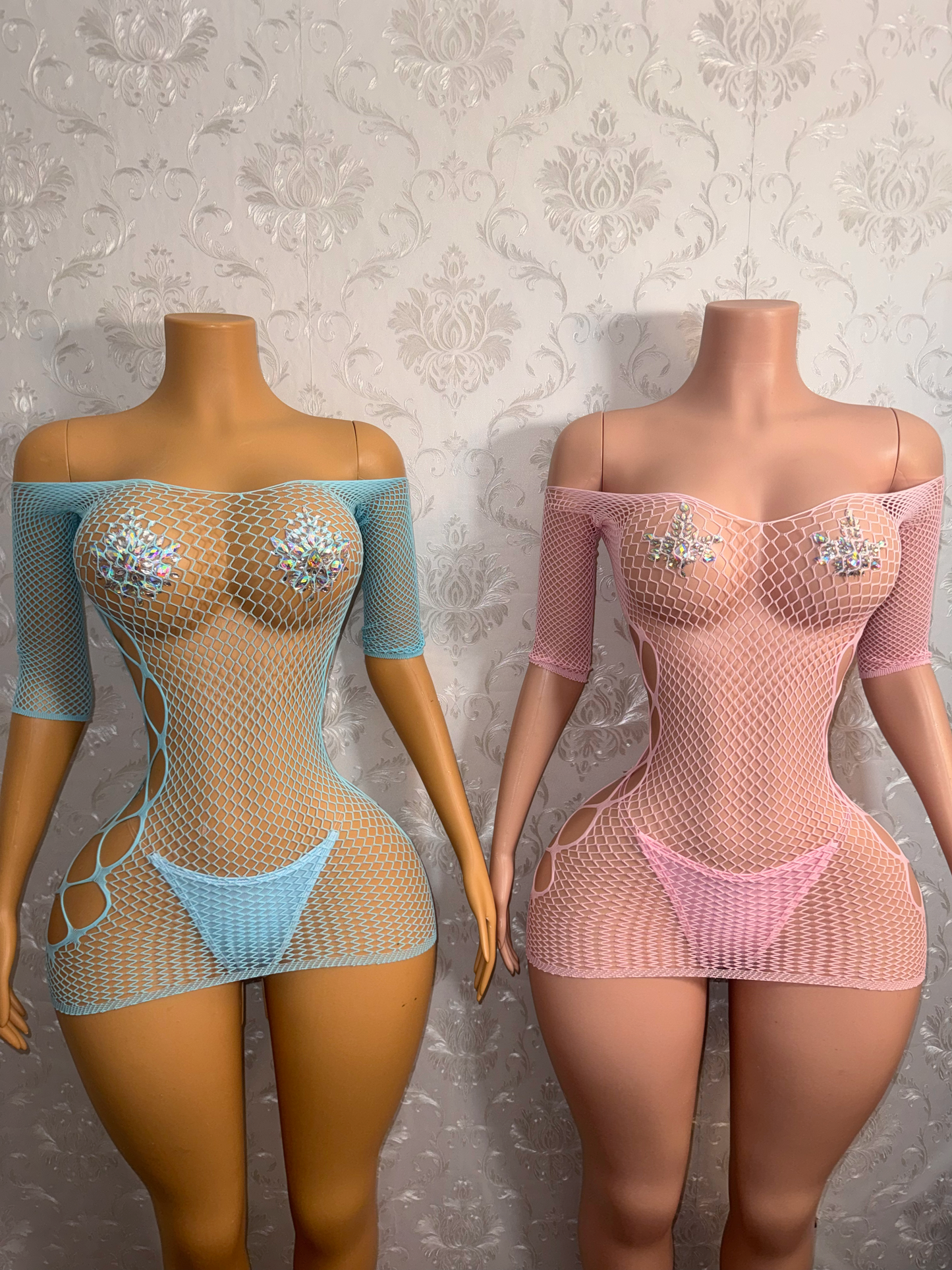 Teyana Fishnet Dress Or Romper Fits XS-L