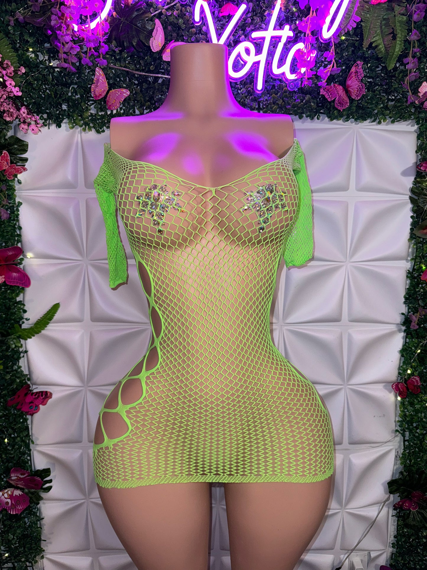 Teyana Fishnet Dress Or Romper Fits XS-L