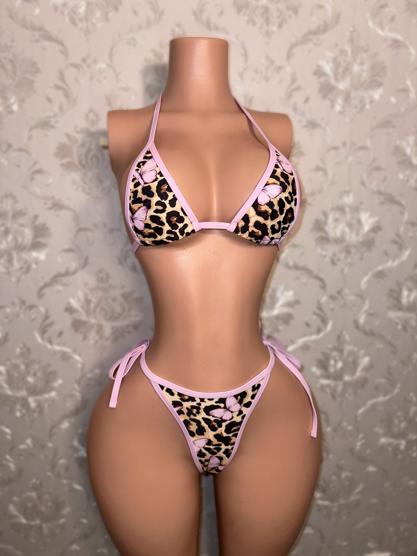 Pixie Lilac Trim Leopard Butterfly Bikini