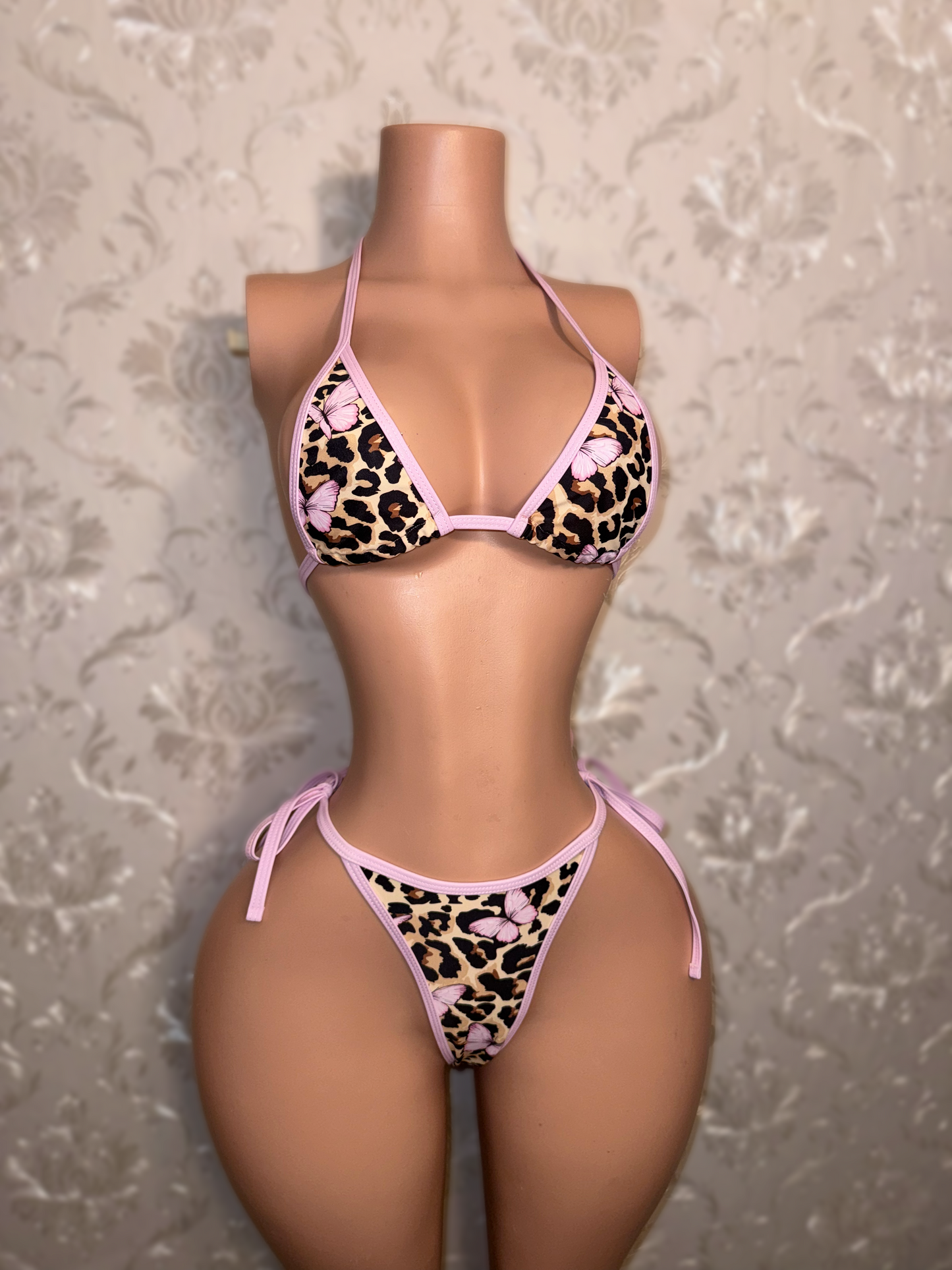 Pixie Lilac Trim Leopard Butterfly Bikini