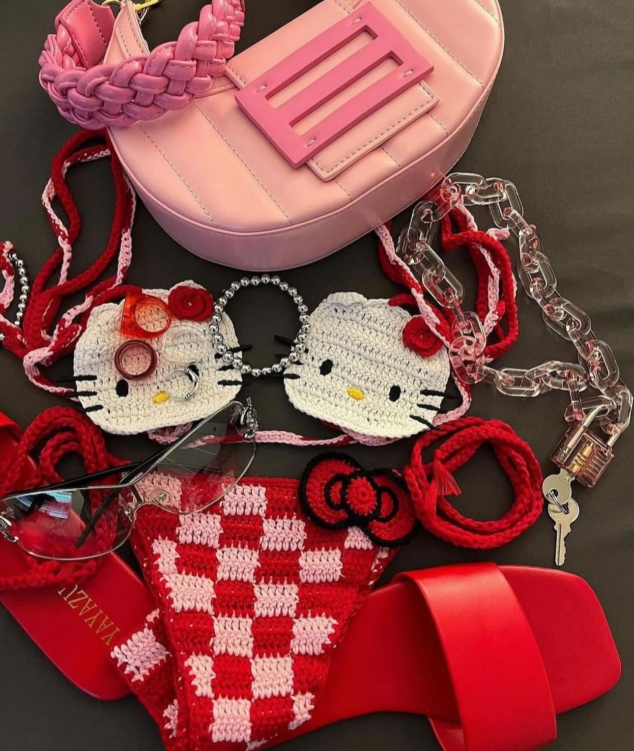 Hello Kitty Crochet Bikini Fits XS-XL
