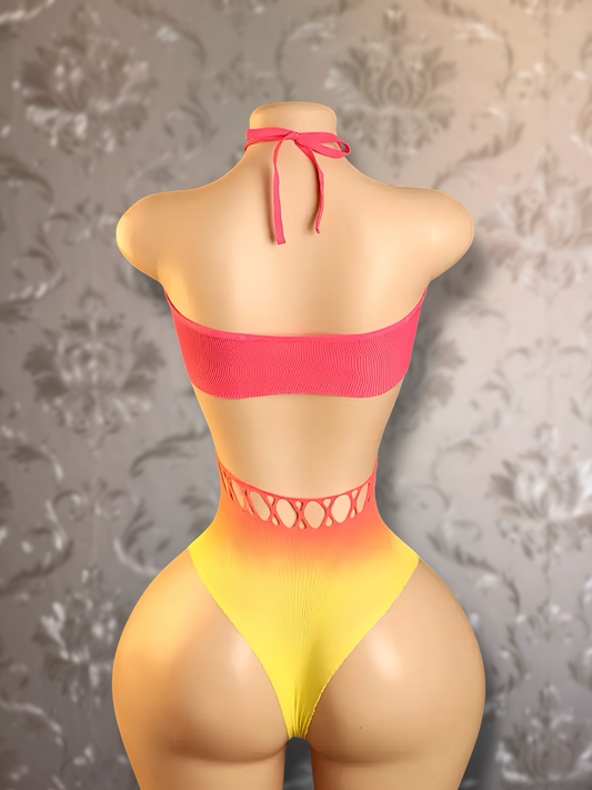 Charmander Ombré Fishnet Bodysuit Fits XS-L