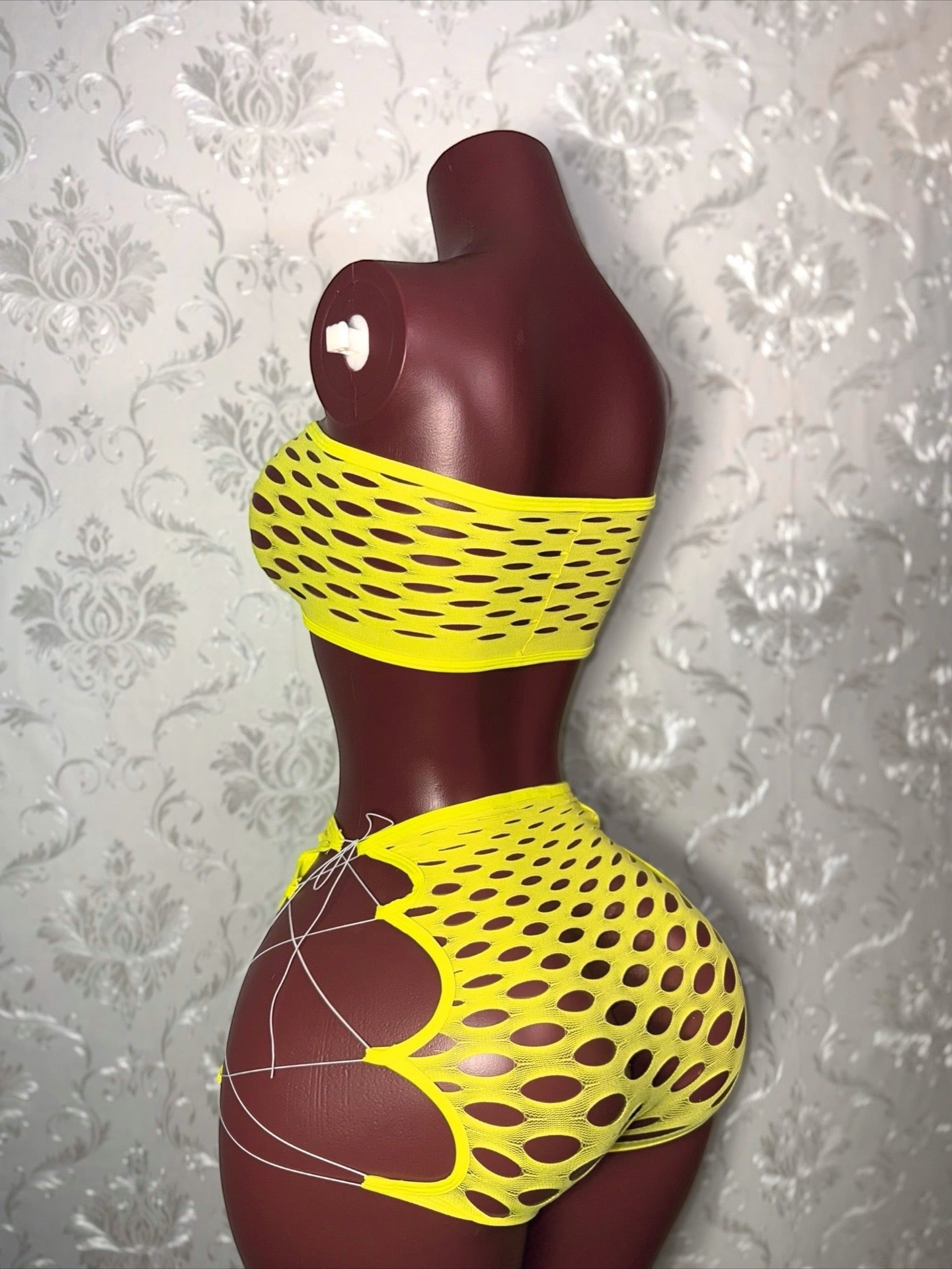 Pretty Doll — 2 Piece Fishnet Shorts Set Fits XS-L