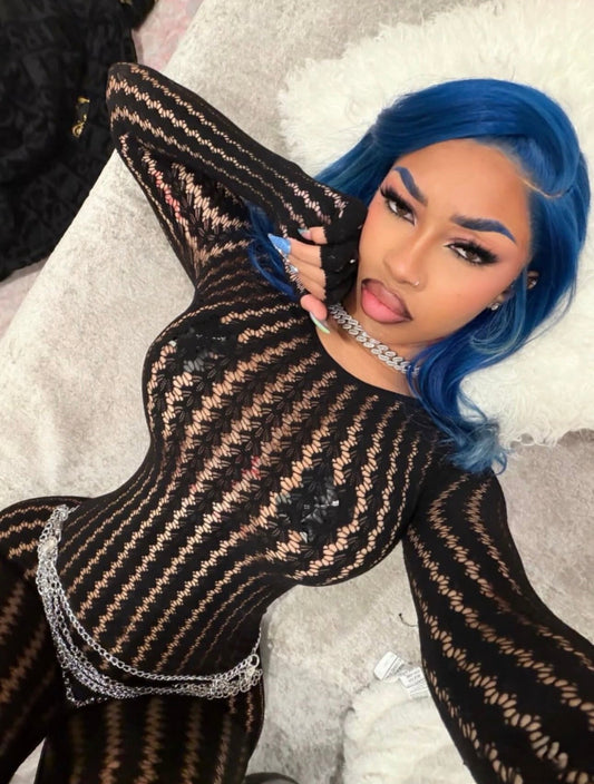 Sevyn Fishnet Jumpsuit Fits XS-XL