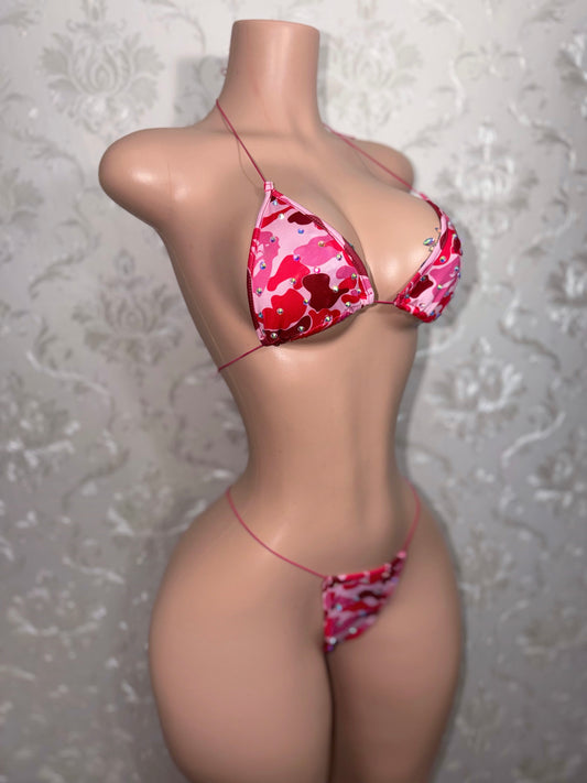 Jungle Doll Pink Camo Bikini Fits XS-L