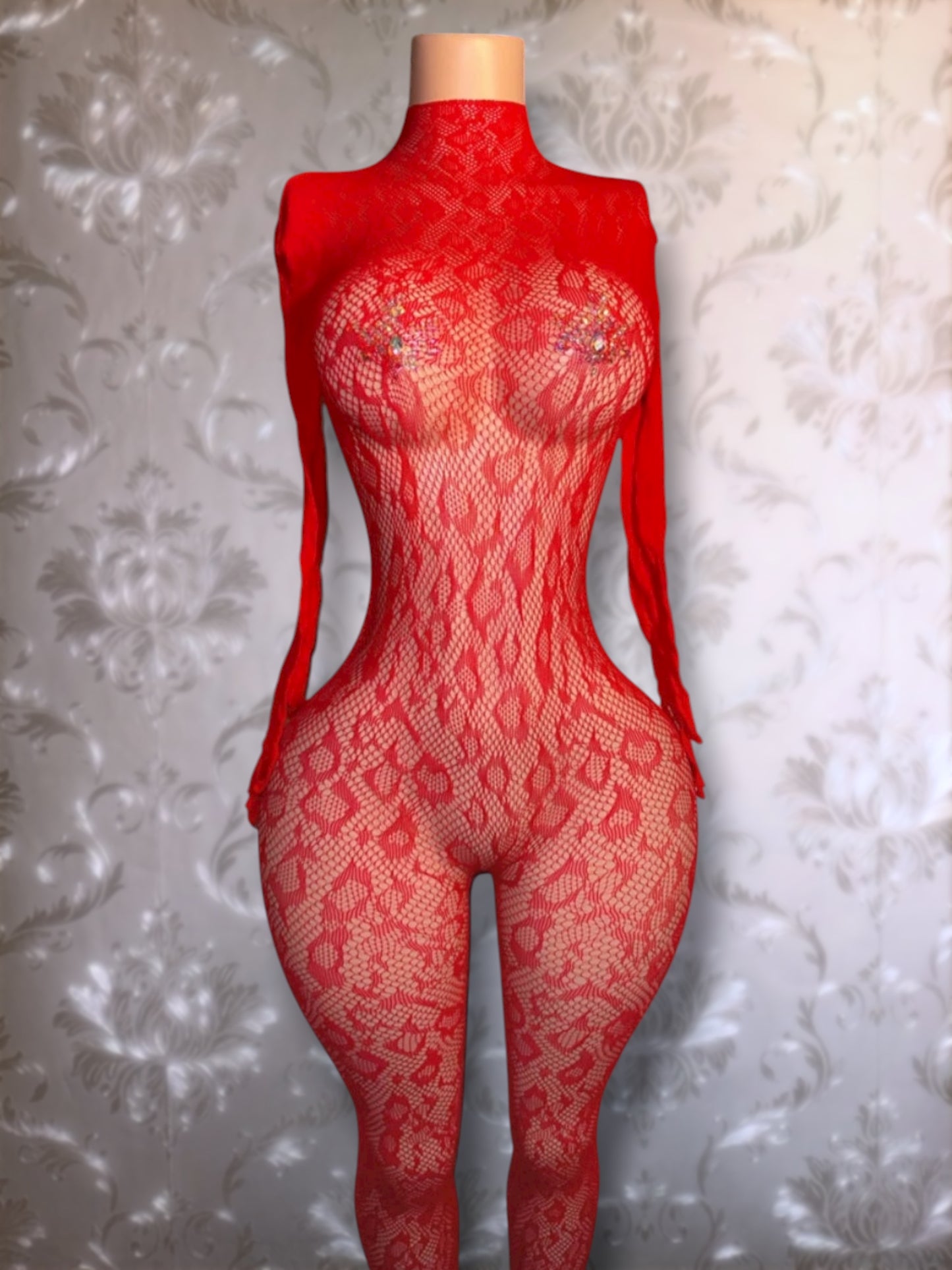Sherice Cheetah Fishnet Bodystocking Fits All