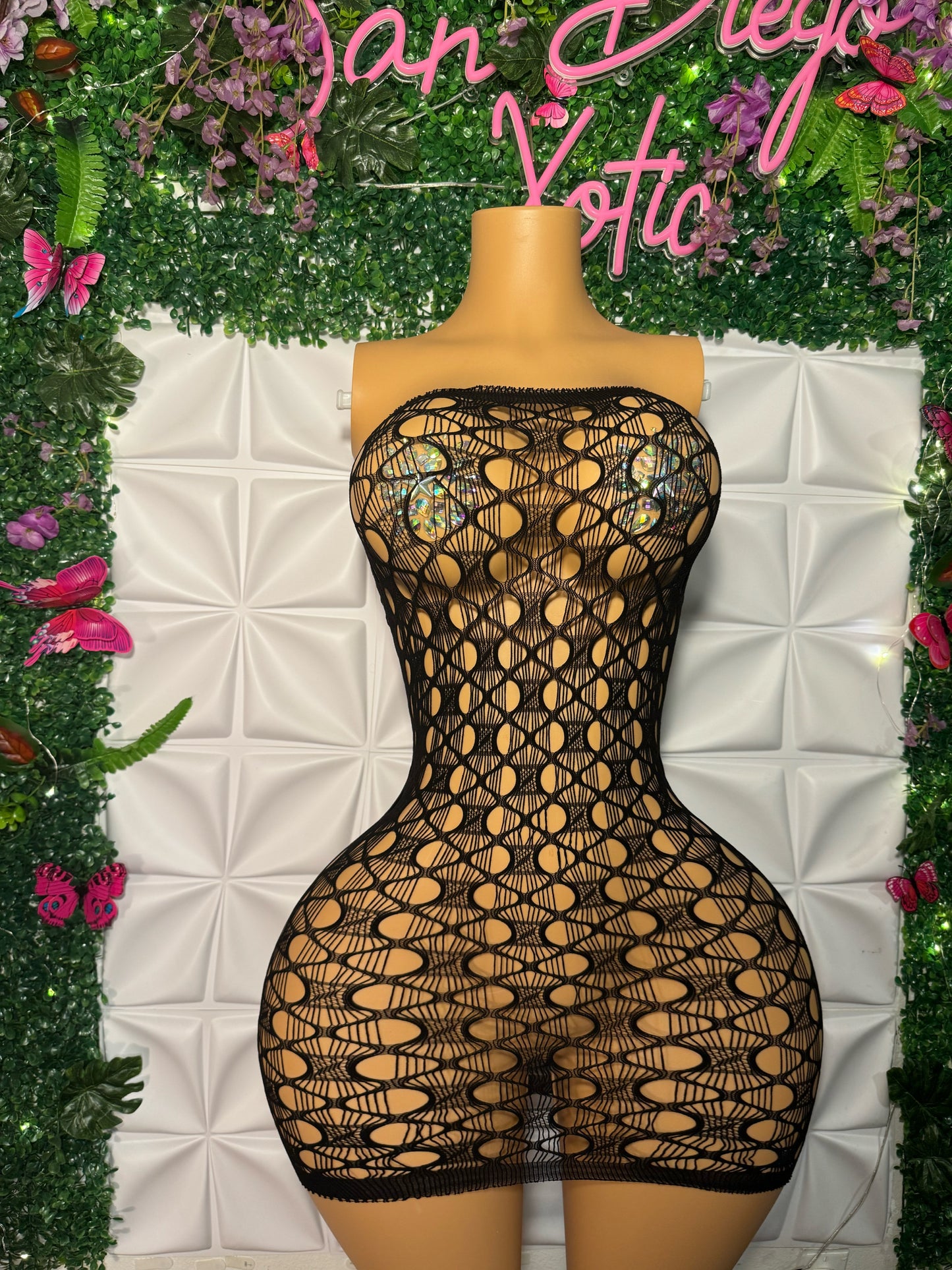 Shyla — Curvy Fishnet Dress Fits All Sizes