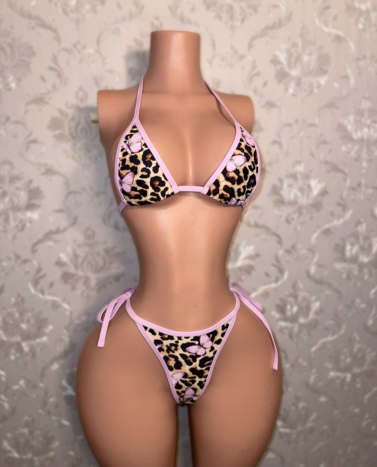 Pixie Lilac Trim Leopard Butterfly Bikini