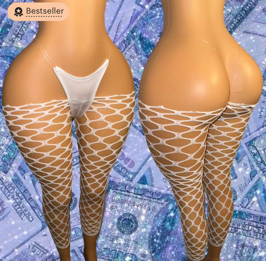 Stella Best Seller Cut-Off Pothole Fishnet Legging Fits XS-XL