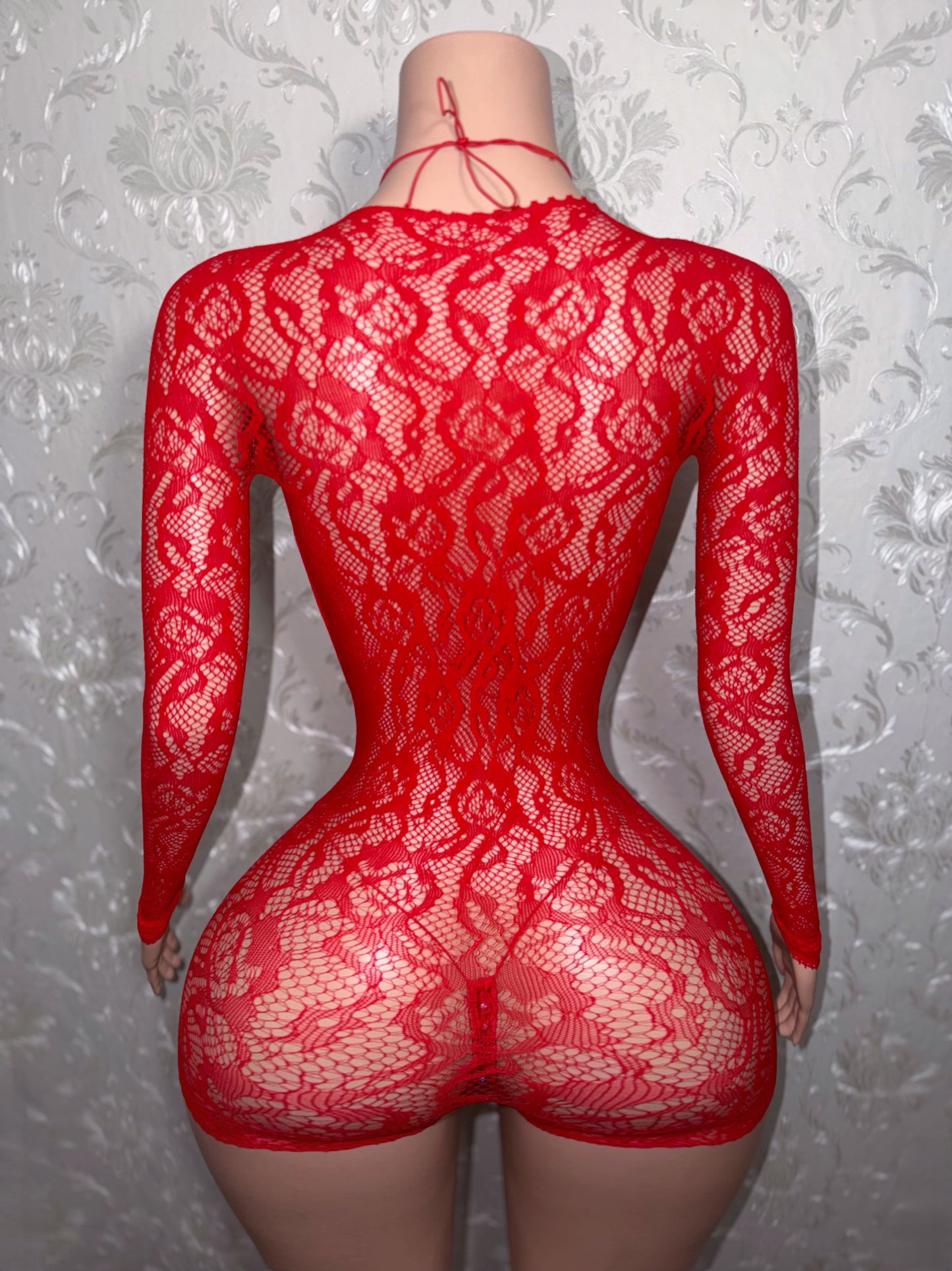 Suriyah Fishnet Romper 3 Piece With Bikini Fits XS-L