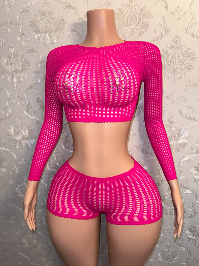 Caleesi Fishnet Shorts Set Fits XS-L