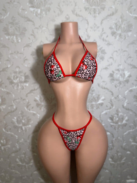Shirley Temple Leopard Cherry Bikini