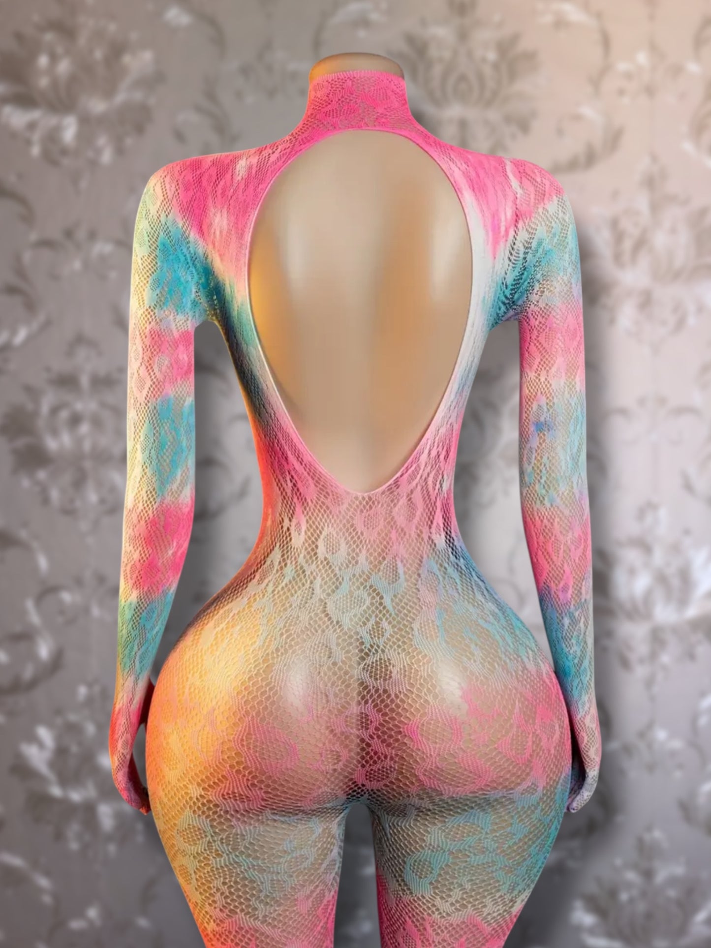 Sherice — Cheetah Fishnet Bodystocking and Clubwear Fits All Sizes