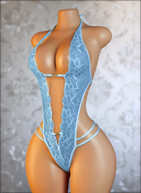Heaven Sent Baby Blue Lace Bodysuit