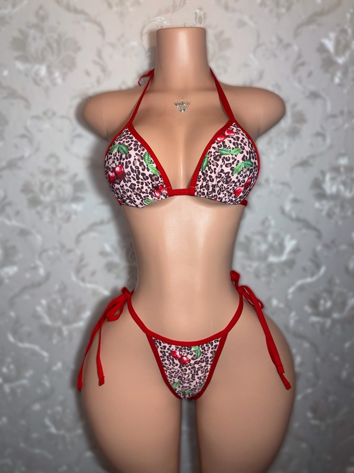 Shirley Temple — 3 Piece Cherry Leopard Scrunch Skirt Set