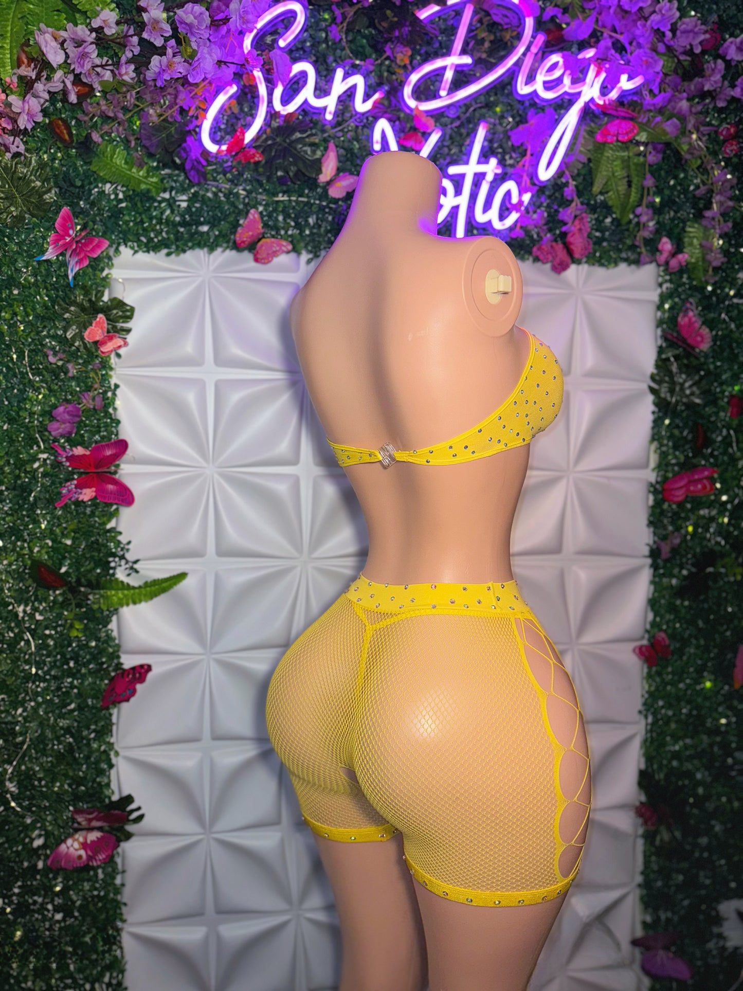 Majesty Rhinestone Bralette Shorts Set Fits XS-L