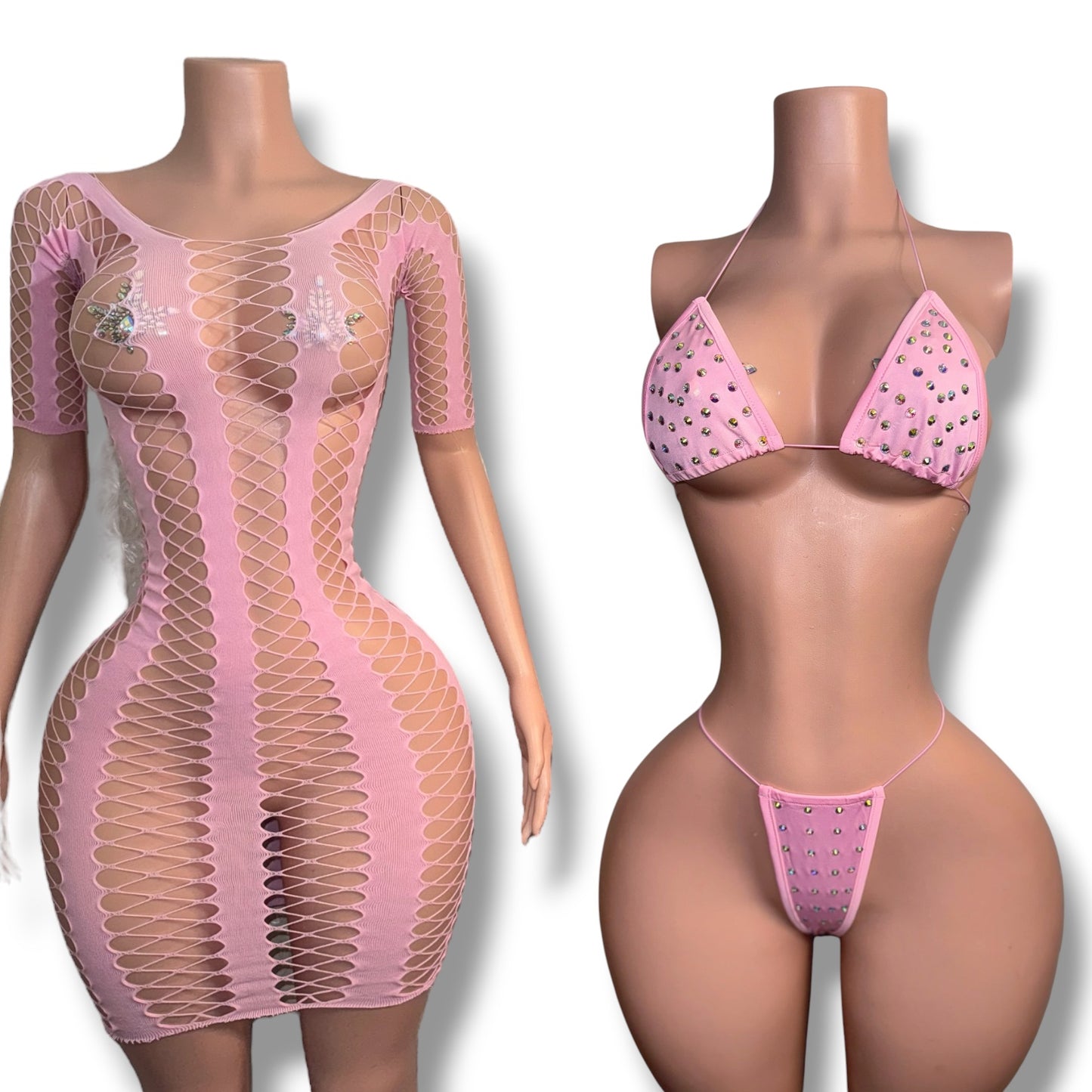 Giana Fishnet Set Dress and Bikini
