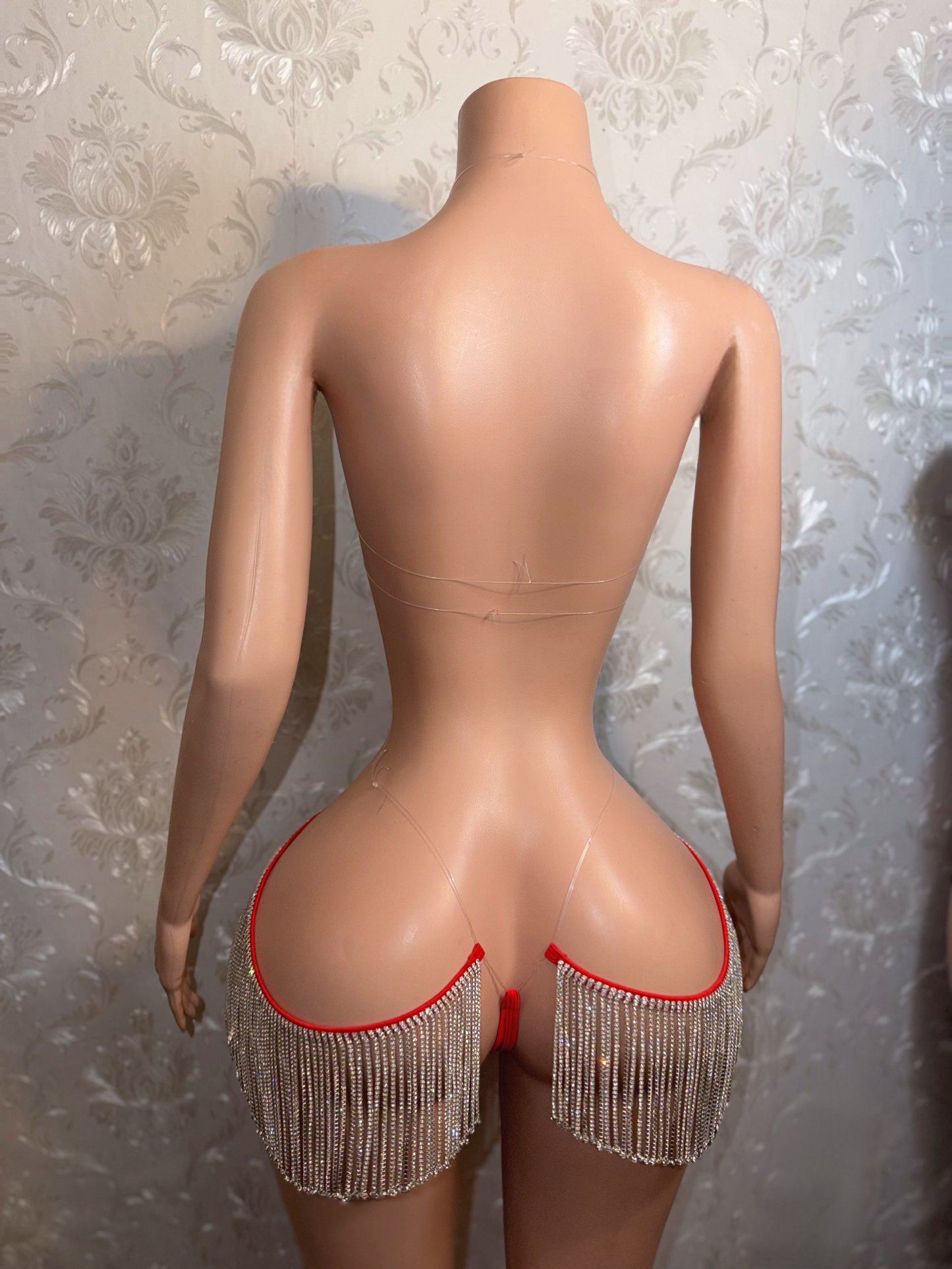 Queen Of Diamonds Crystal Appliqué 2 Piece Set With Tassel Chaps