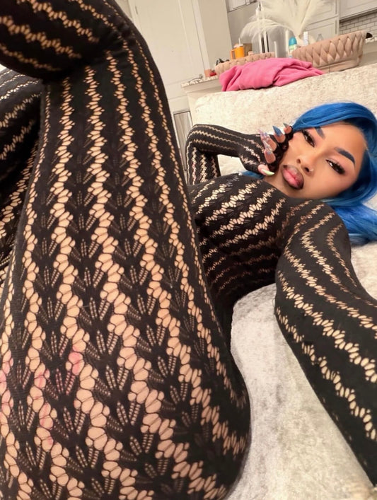 Sevyn Fishnet Jumpsuit Fits XS-L