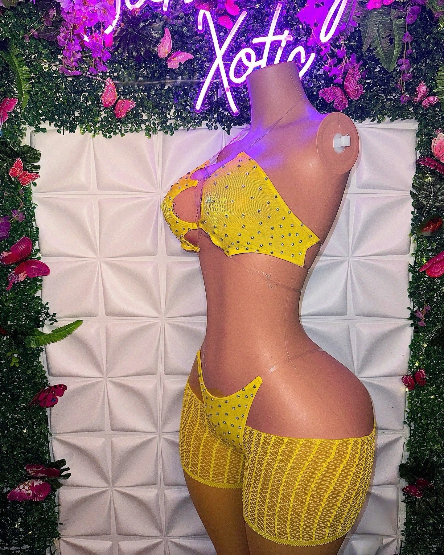 Riyah — Diamond Studded Mesh Kini 3 Piece Set