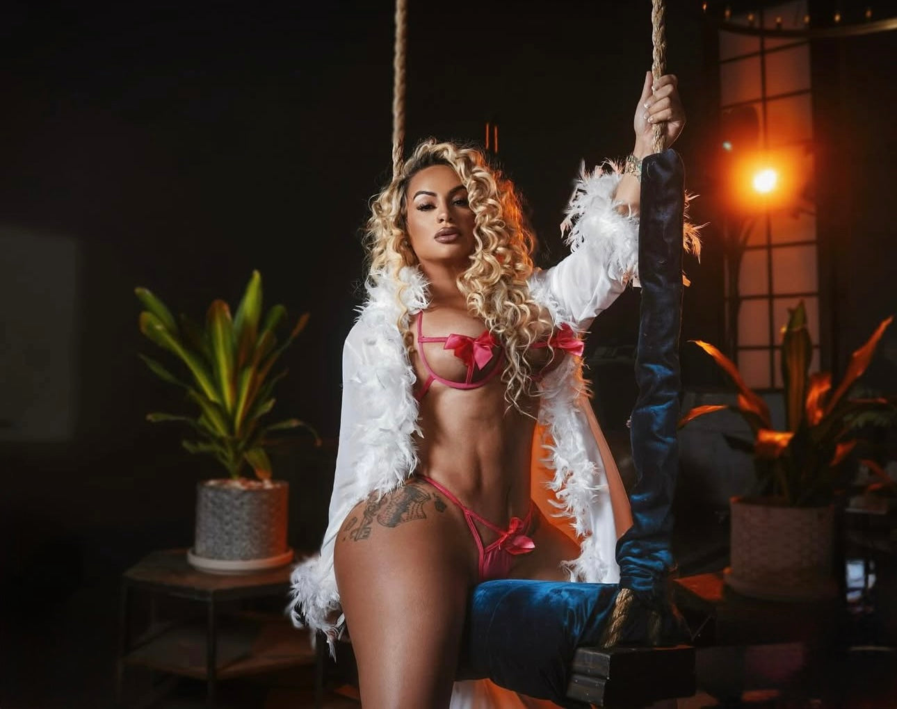 Pussyrella Bra and Thong Set with Bows