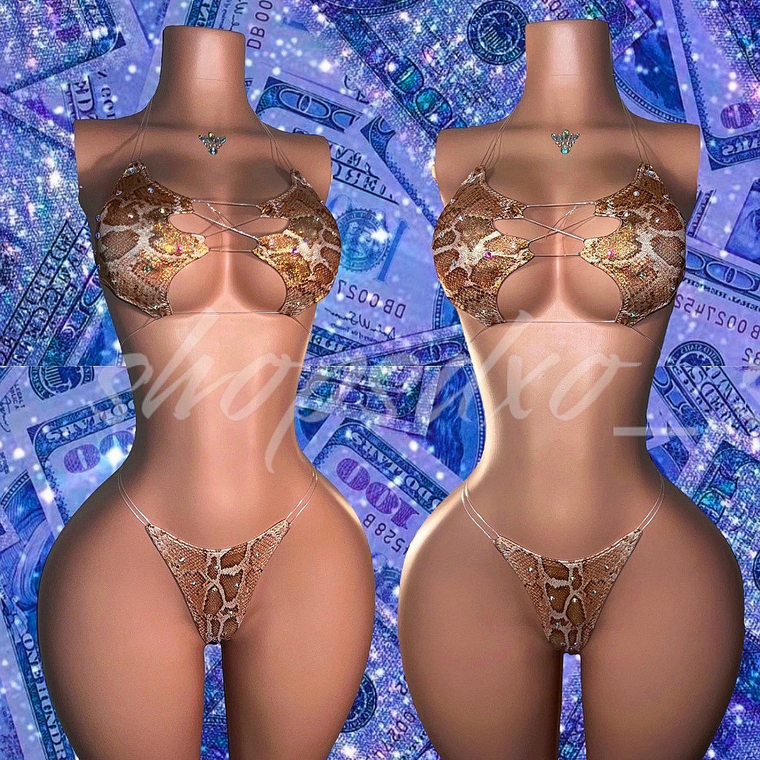 Africa — Champagne Snakeskin Bikini
