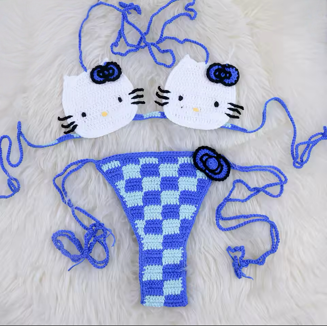 Hello Kitty Crochet Bikini Fits XS-XL