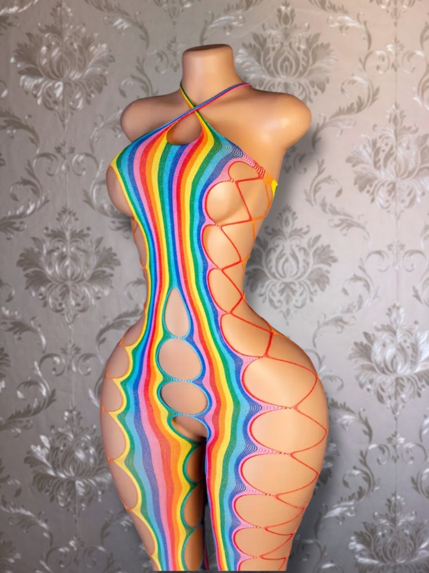 Isis Hollow Out Sides Fishnet Jumpsuit Bodystocking Fits XS-L