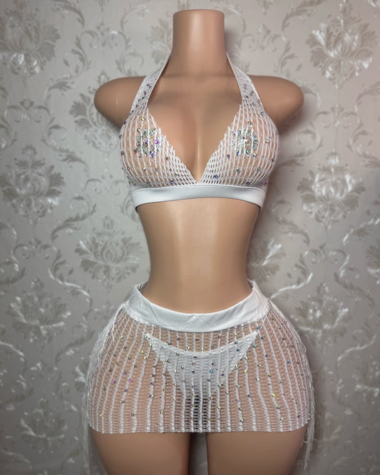 Kimmie Glittery Tassel Skirt Set Fits S-L