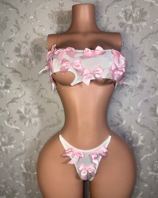 Mylk Asymmetrical 2 Piece Set with Bows