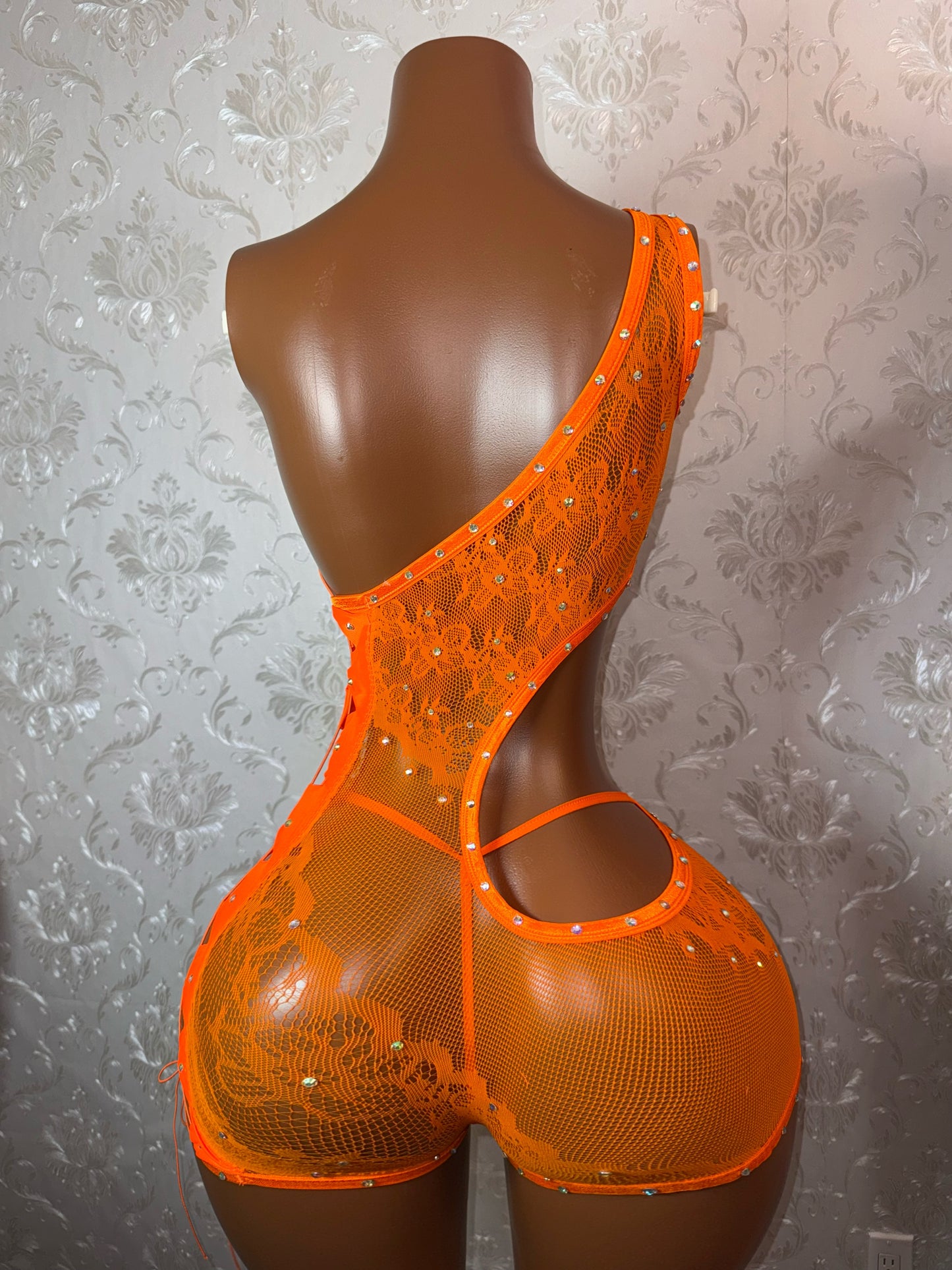 XTC Fishnet Romper Set with Thong Fits XS-L