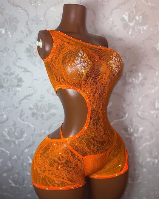 XTC Fishnet Romper Set with Thong Fits XS-L