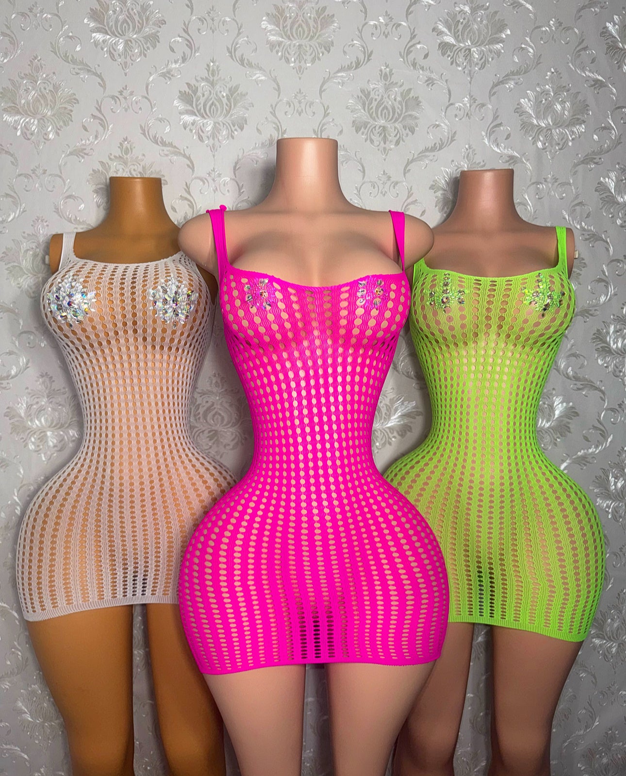 Summerella Fishnet Bodycon Tank Dress Fits XS-L