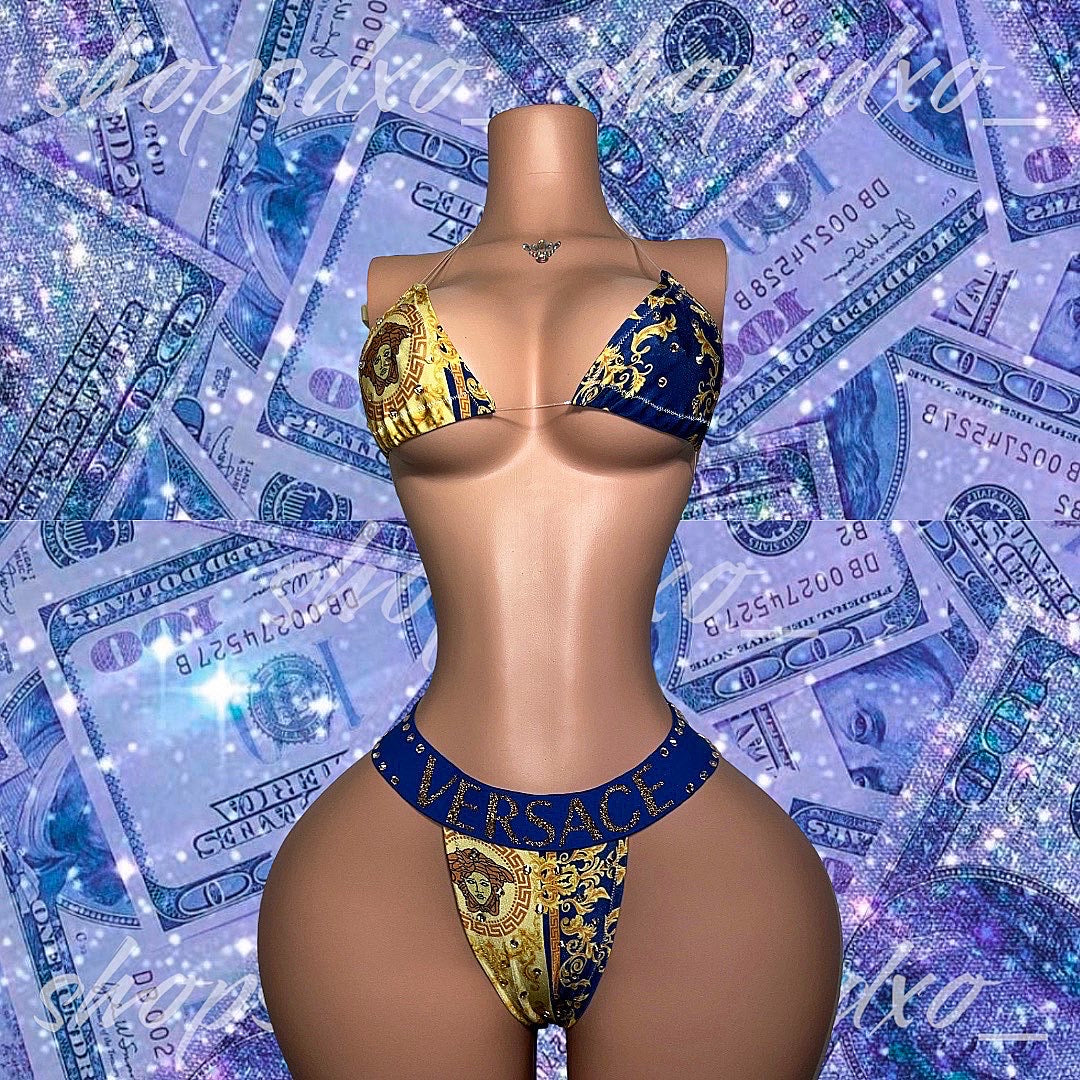 Medusa — 2 Piece Bikini with Optional Thigh Garters and Stones