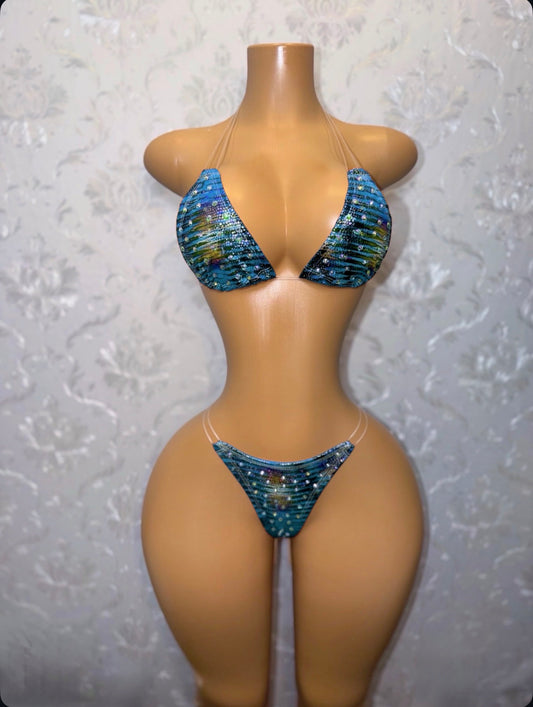 Neytiri Traditional Blue Tribal Triangle Bikini