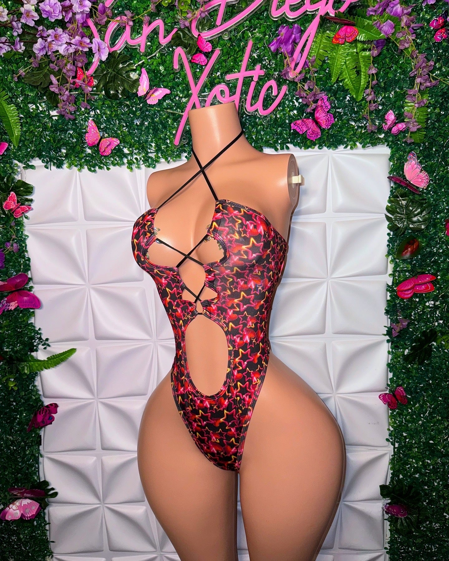 Startender Collection Hearts and Stars Strappy One Piece & Triangle Bikini