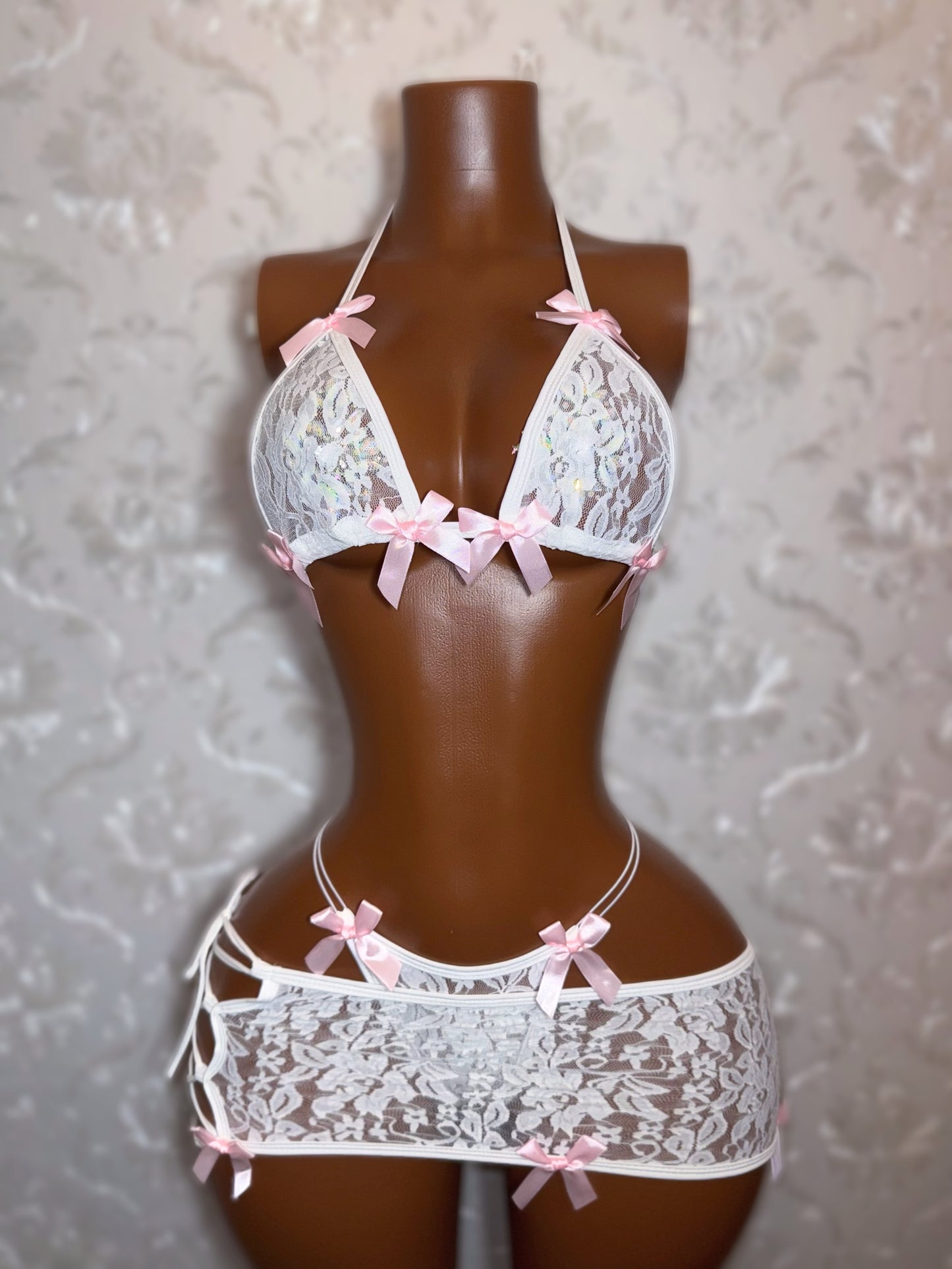Lychee White Lace 3 Piece Skirt Set Fits XS-M