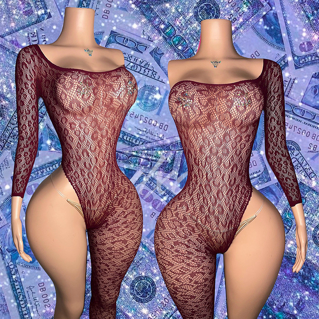 Bernice Cheetah Asymmetrical Fishnet Jumpsuit