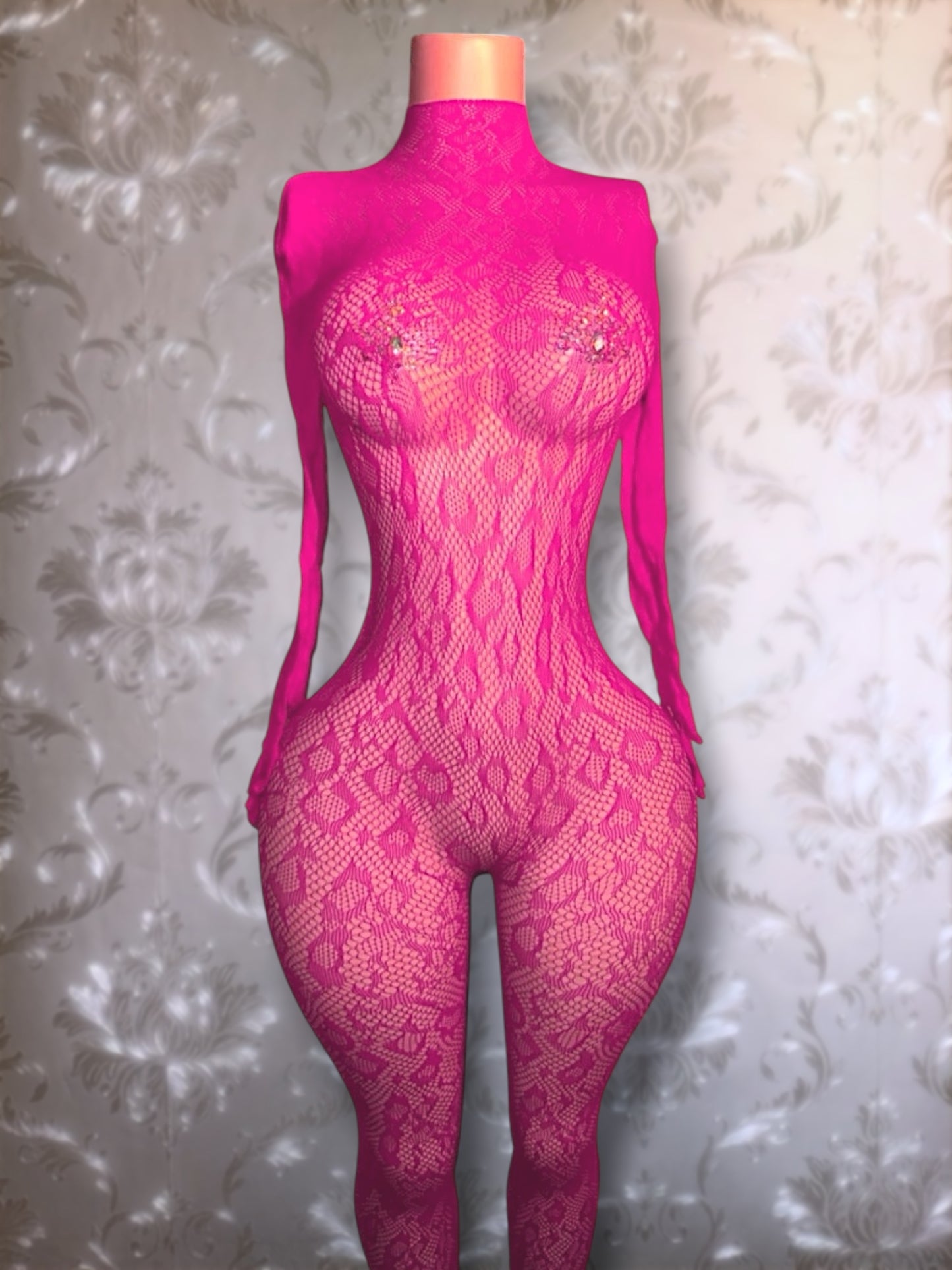 Sherice Cheetah Fishnet Bodystocking Fits All