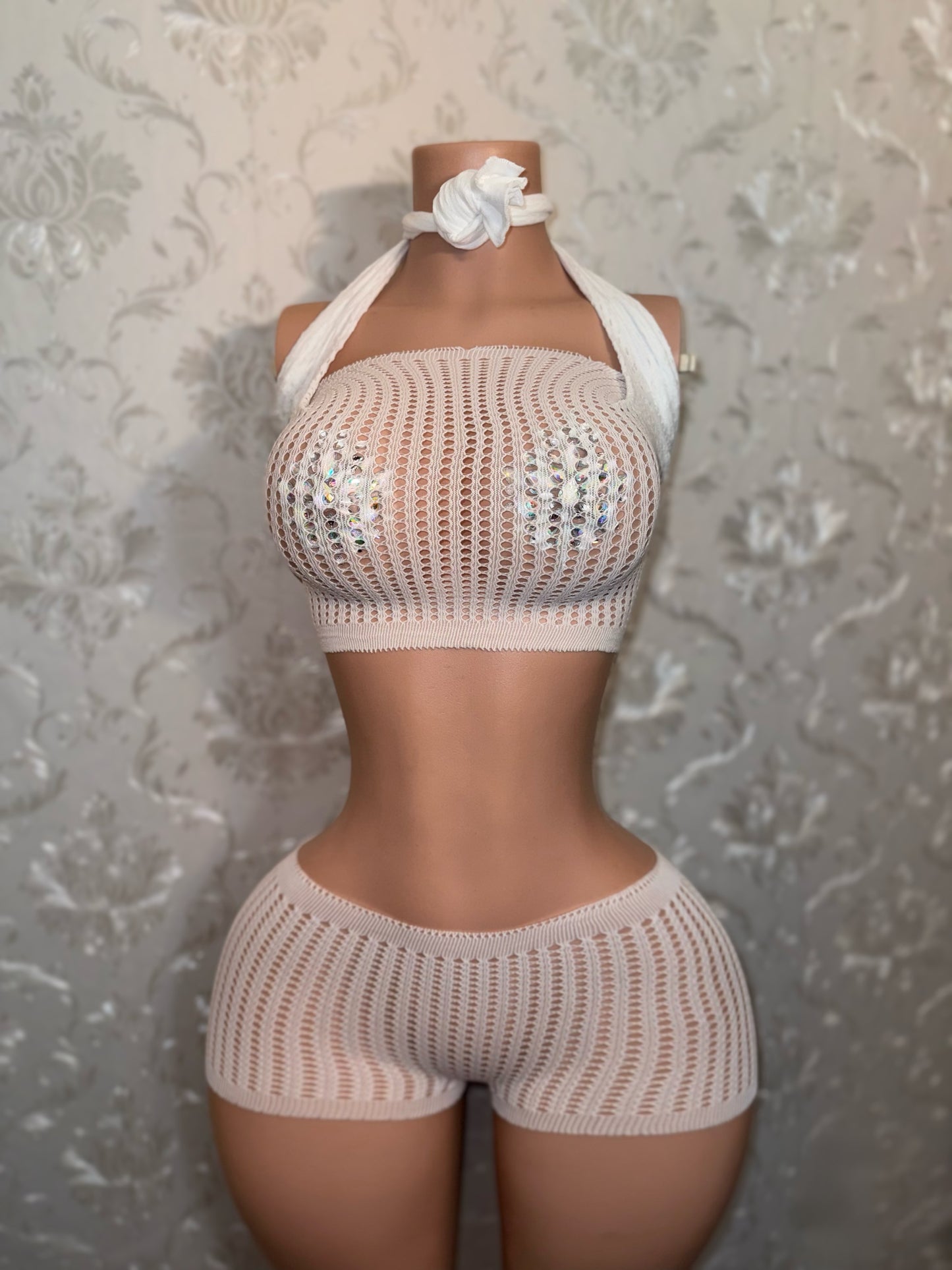Caleesi — Fishnet Shorts Set Fits XS-L