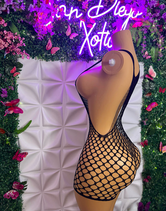 Gia Fishnet Romper Fits XS-L